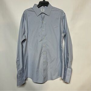 Brooks Brothers Light Blue Checkered Dress Shirt